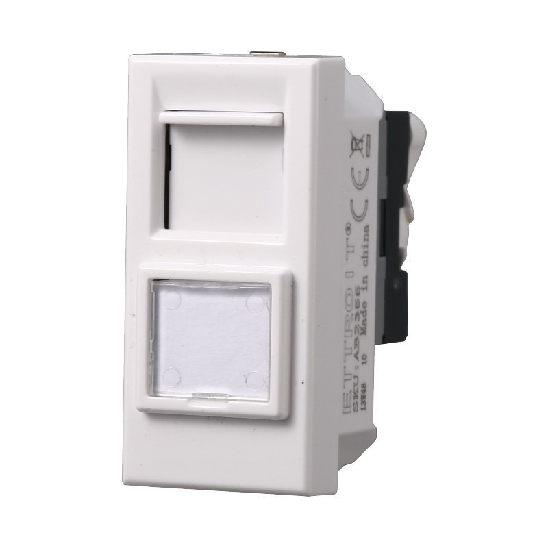 Connettore Rete Presa Dati RJ45 CAT5E Colore Bianco Compatibile Con Bticino Axolute