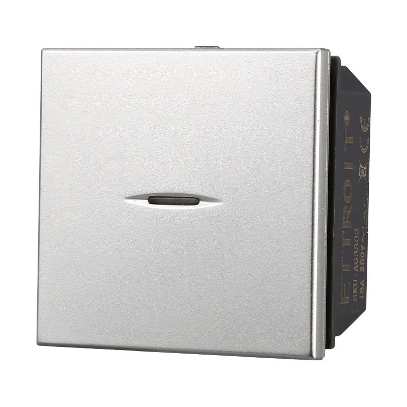 ETTROIT Deviatore Assiale 2M 2P 16A Colore Grigio Compatibile Con Bticino Axolute