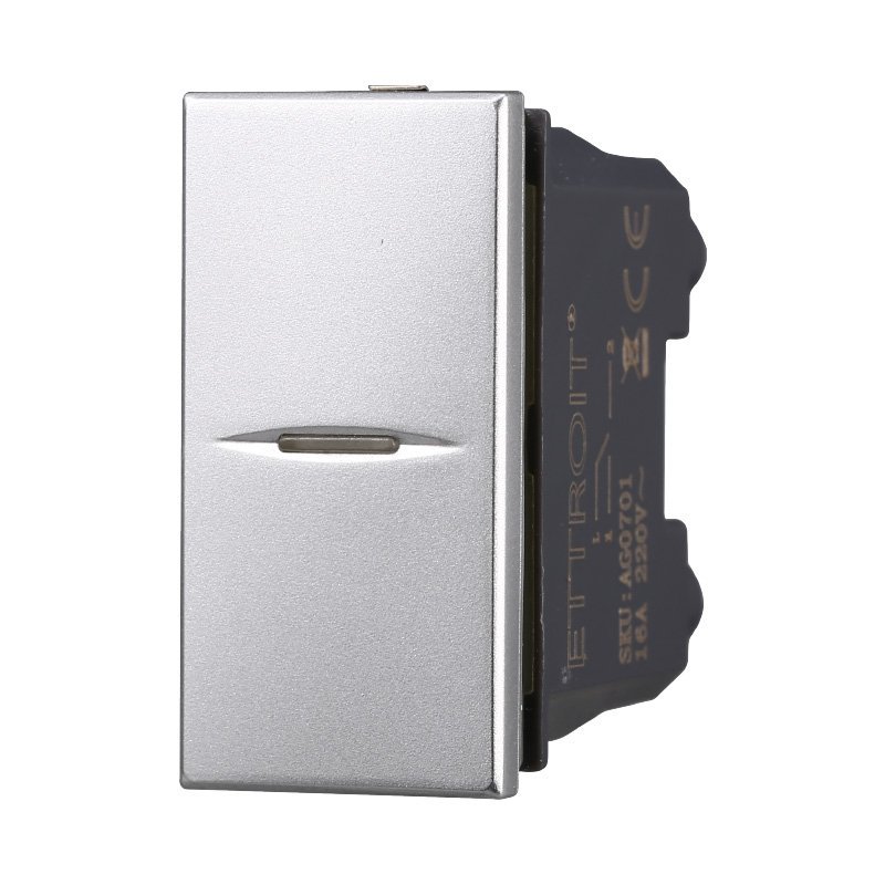 Interruttore Assiale 1P 16A Unipolare Colore Grigio Compatibile Con Bticino Axolute