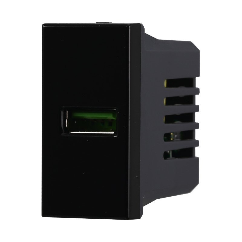 Modulo Presa Caricatore USB 5V 2,1A Colore Nero Compatibile Con Bticino Axolute