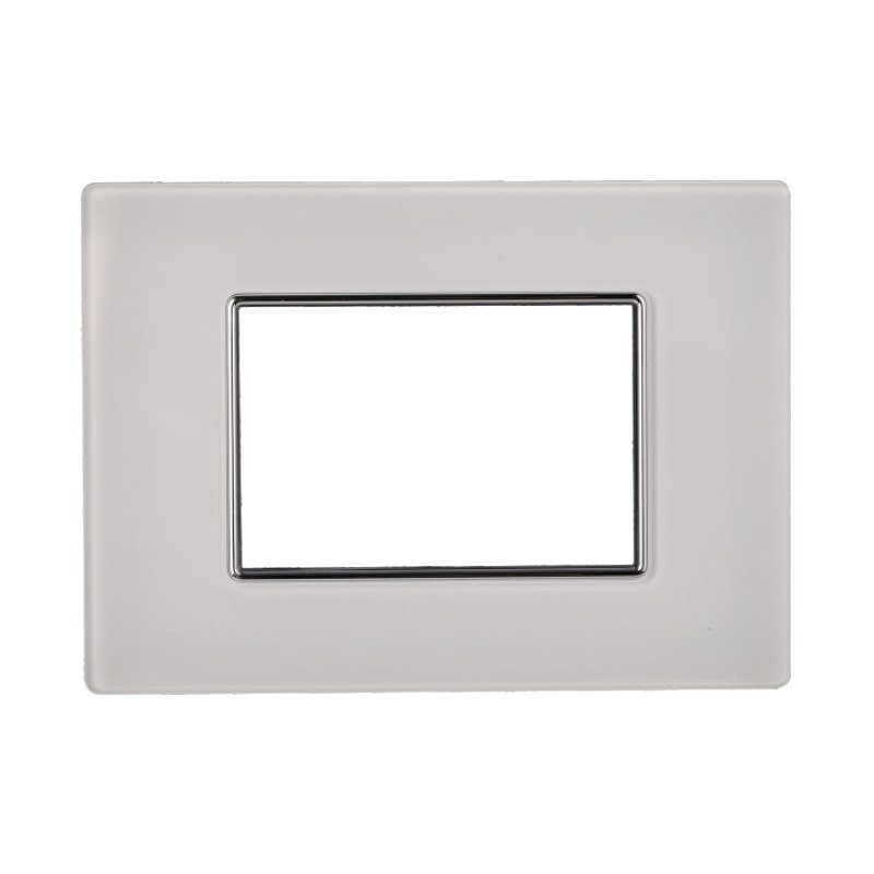 Placca In Vetro Serie Moon 3P Colore Bianco Compatibile Con Bticino Axolute