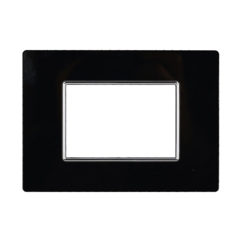 Placca In Vetro Serie Moon 3P Colore Nero Compatibile Con Bticino Axolute
