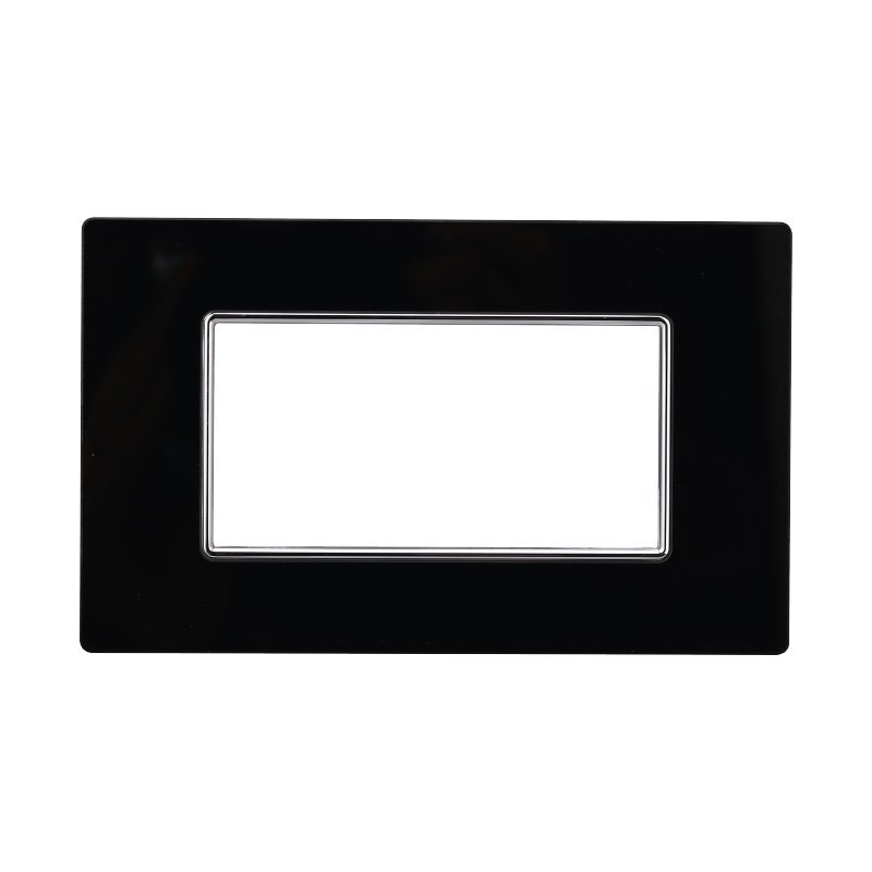 Placca In Vetro Serie Moon 4P Colore Nero Compatibile Con Bticino Axolute