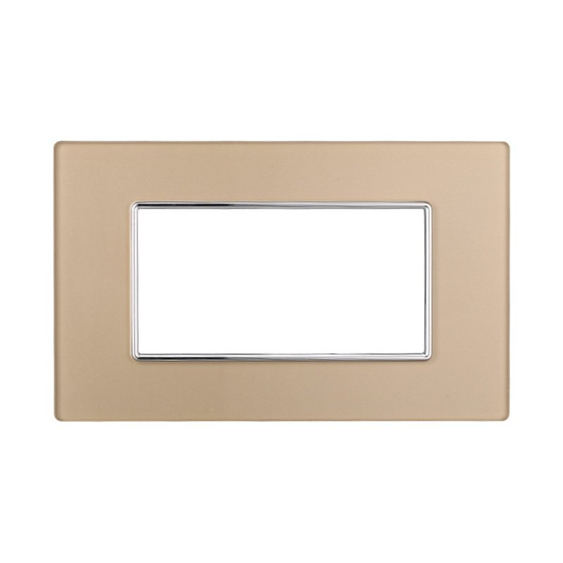 Placca In Vetro Serie Moon 4P Colore Oro Compatibile Con Bticino Axolute