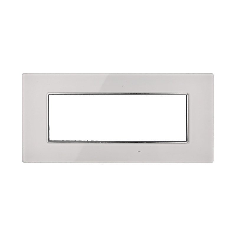 Placca In Vetro Serie Moon 6P Colore Bianco Compatibile Con Bticino Axolute