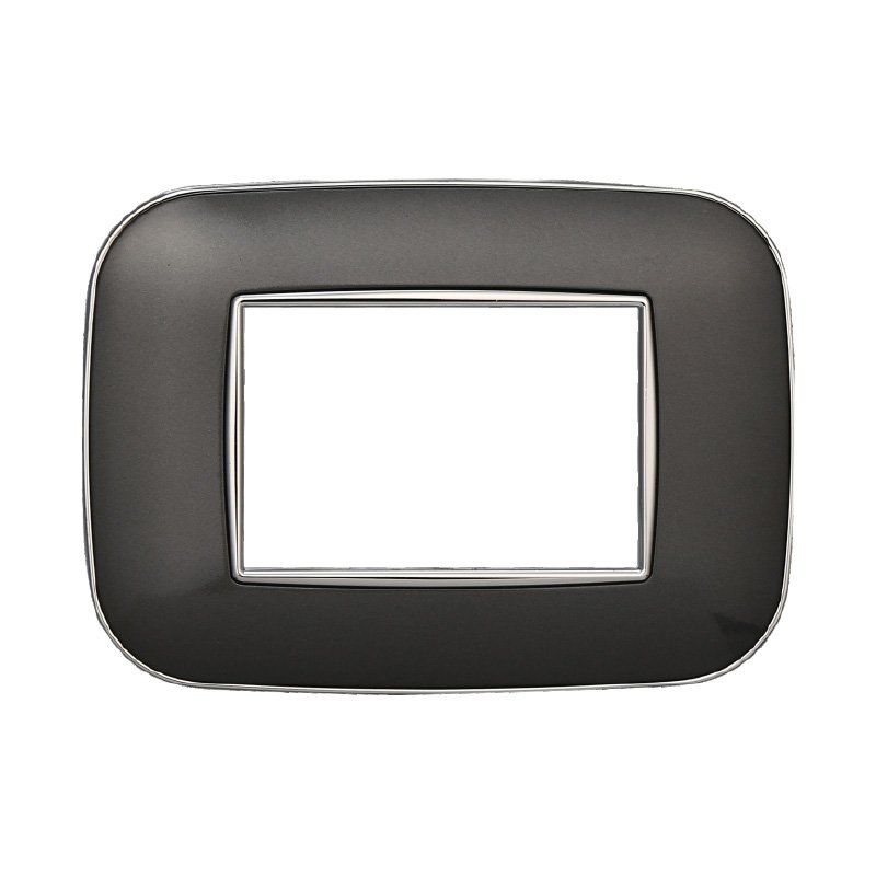 ETTROIT Placca Orbis Serie Moon 3P Colore Acciaio Scuro Compatibile Con Bticino Axolute