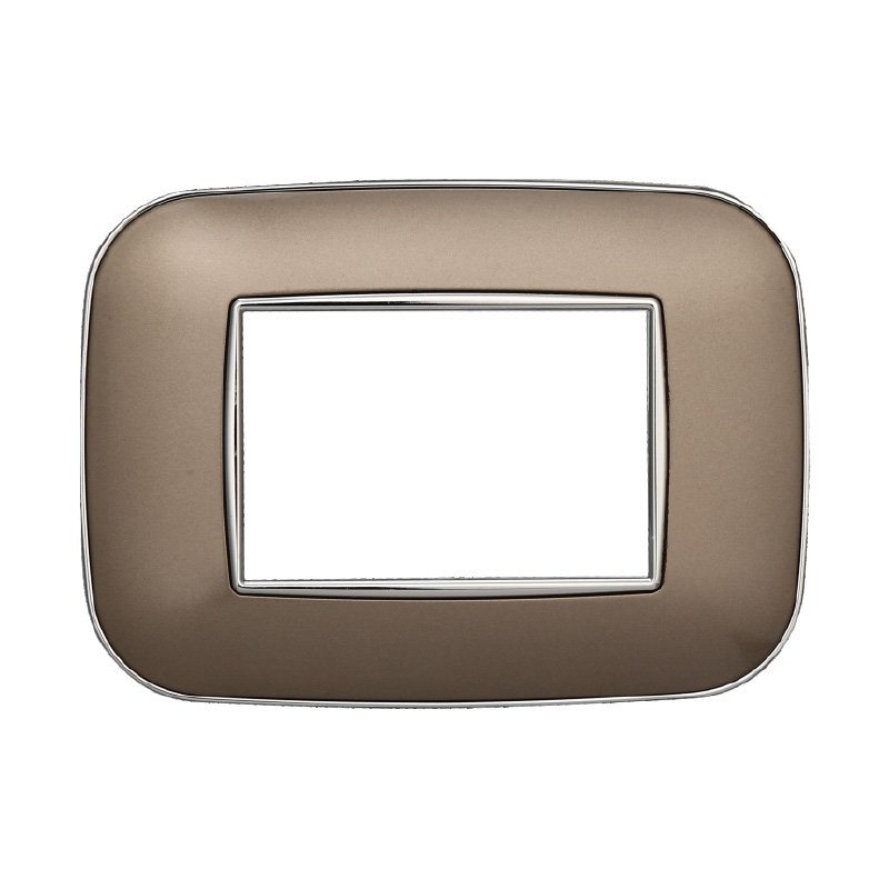 ETTROIT Placca Orbis Serie Moon 3P Colore Bronzo Compatibile Con Bticino Axolute
