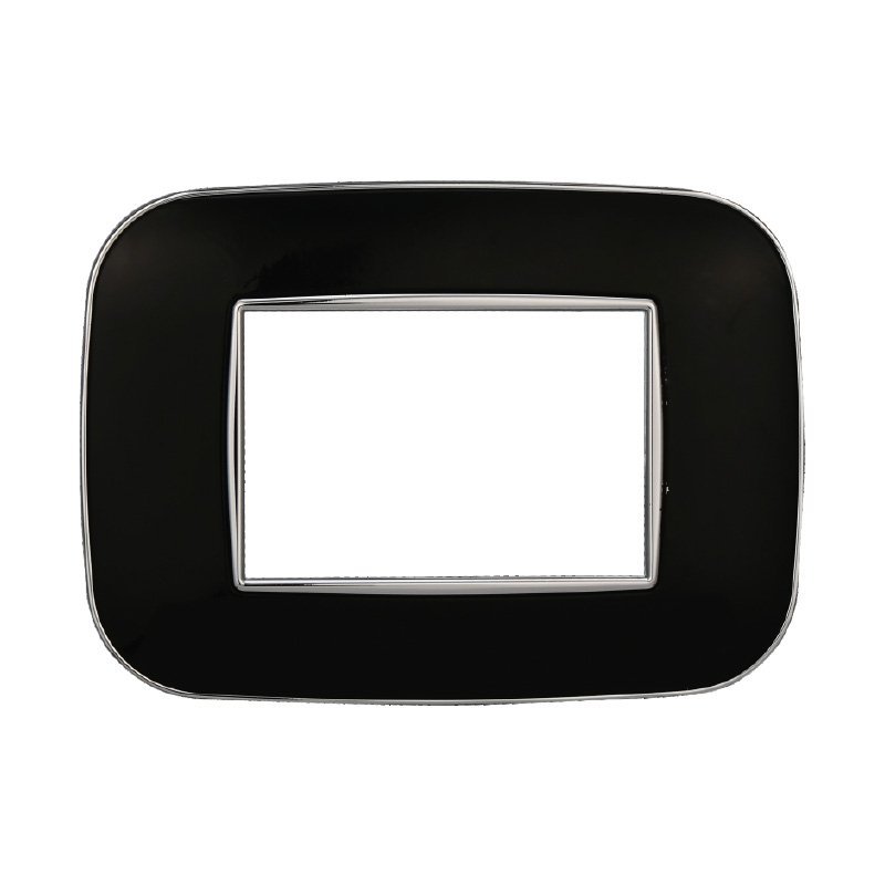 ETTROIT Placca Orbis Serie Moon 3P Colore Nero Compatibile Con Bticino Axolute