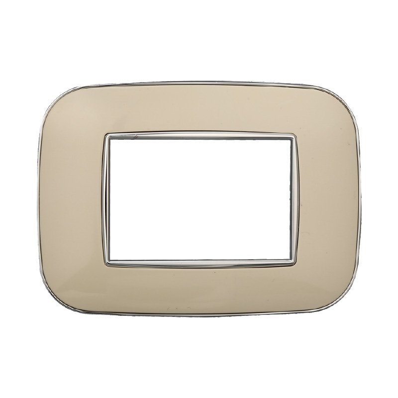 ETTROIT Placca Orbis Serie Moon 3P Colore Sabbia Compatibile Con Bticino Axolute