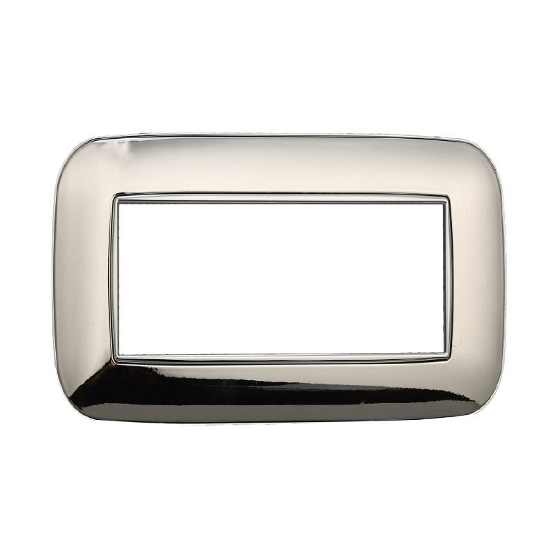 ETTROIT Placca Orbis Serie Moon 4P Colore Cromato Lucido Compatibile Con Bticino Axolute