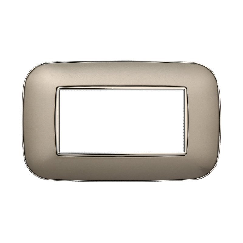 ETTROIT Placca Orbis Serie Moon 4P Colore Titanio Compatibile Con Bticino Axolute
