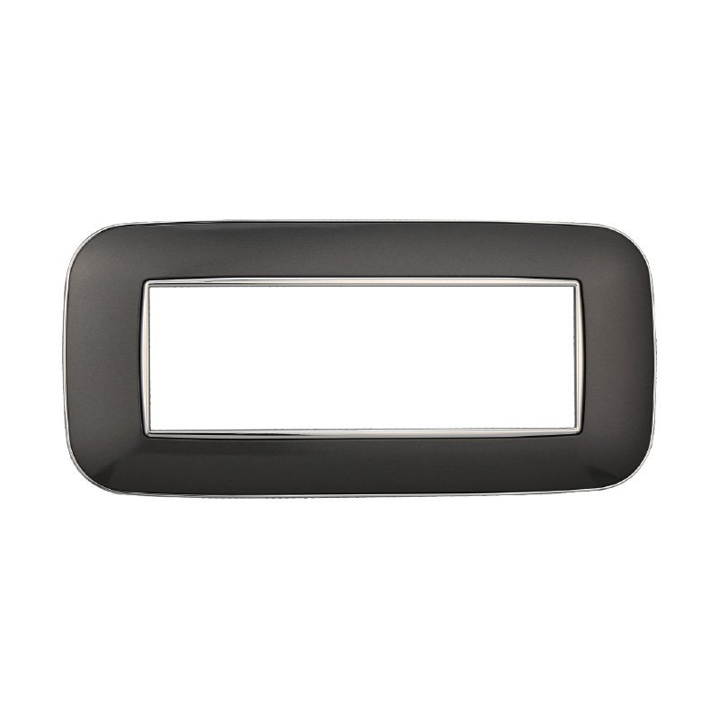 ETTROIT Placca Orbis Serie Moon 6P Colore Acciaio Scuro Compatibile Con Bticino Axolute