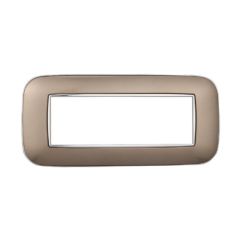 ETTROIT Placca Orbis Serie Moon 6P Colore Bronzo Compatibile Con Bticino Axolute