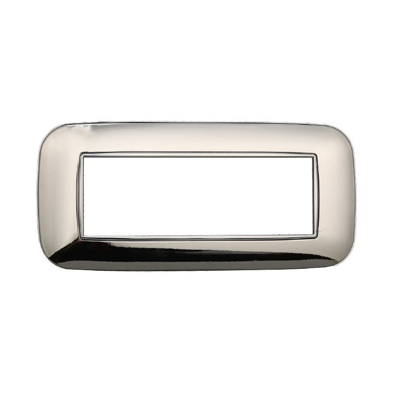 ETTROIT Placca Orbis Serie Moon 6P Colore Cromo Lucido Compatibile Con Bticino Axolute