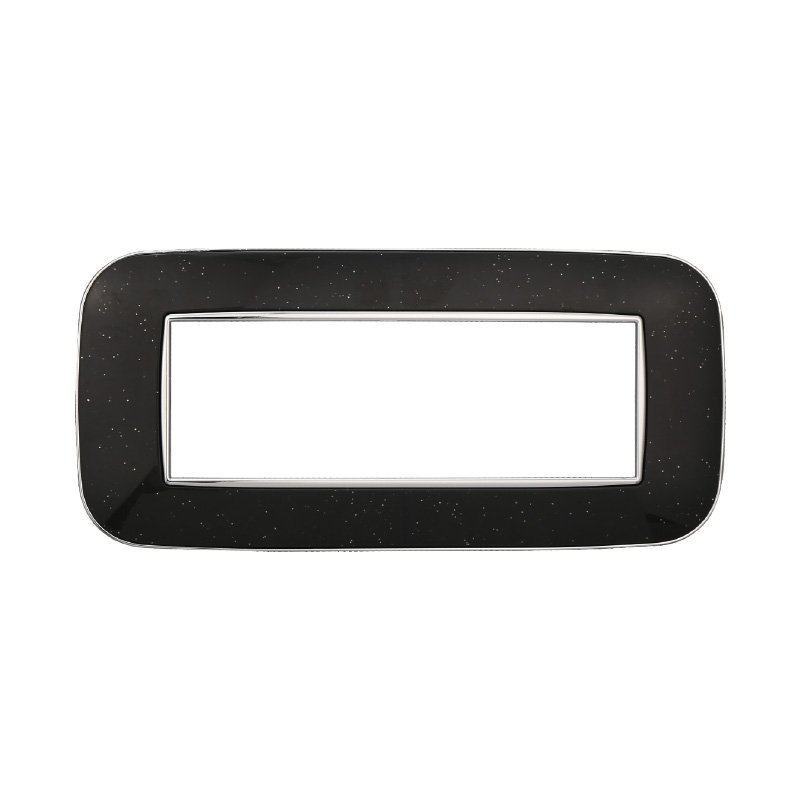 ETTROIT Placca Orbis Serie Moon 6P Colore Nero Brillante Compatibile Con Bticino Axolute