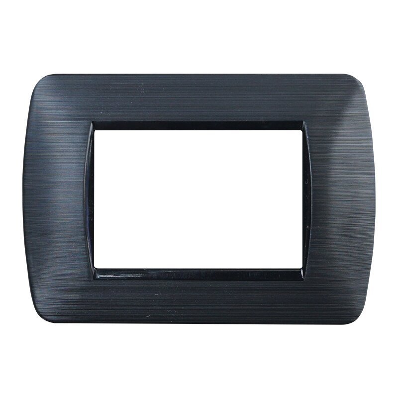 ETTROIT Placca Plastica Serie Space 3P Colore Nero Satinato Compatibile Con Bticino Living Light