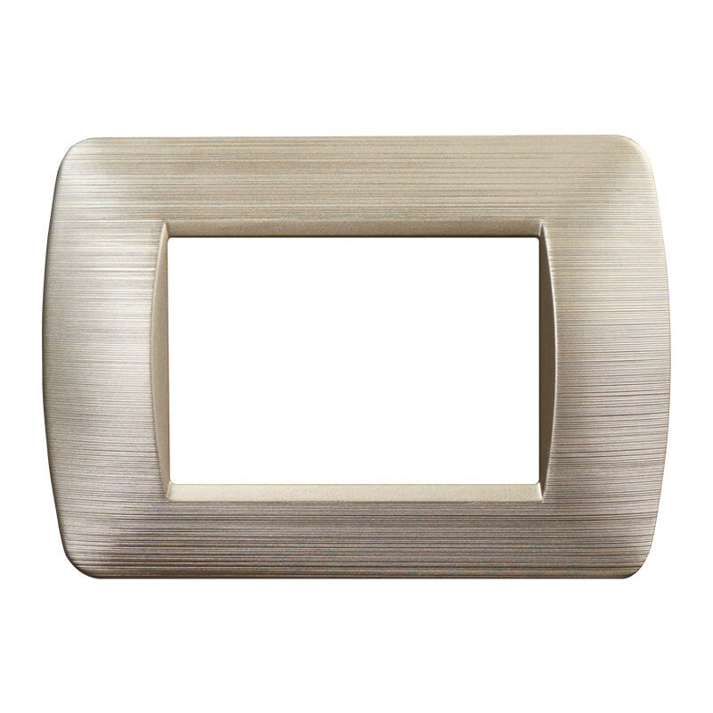 ETTROIT Placca Plastica Serie Space 3P Colore Oro Satinato Compatibile Con Bticino Living Light