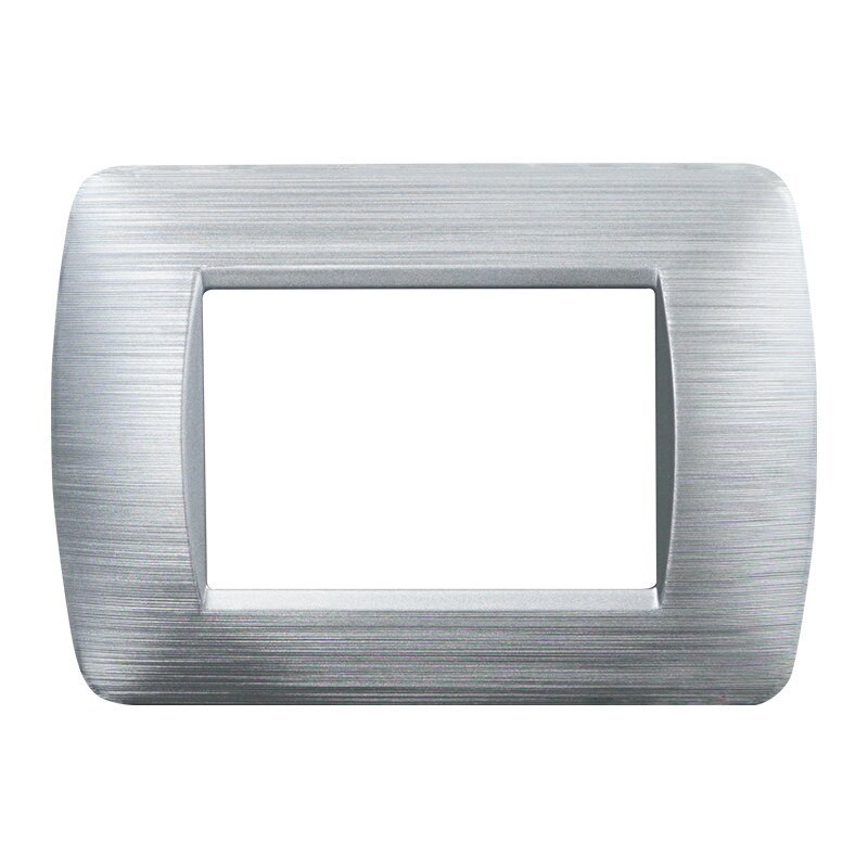 ETTROIT Placca Plastica Serie Space 3P Colore Silver Satinato Compatibile Con Bticino Living Light