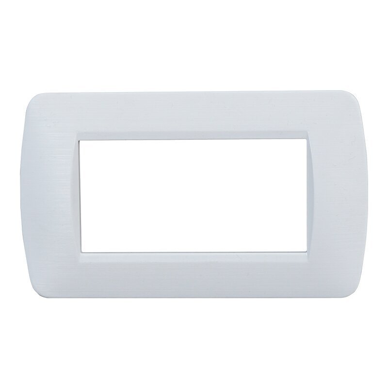 ETTROIT Placca Plastica Serie Space 4P Colore Bianco Satinato Compatibile Con Bticino Living Light