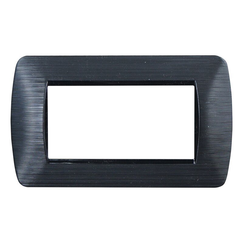 ETTROIT Placca Plastica Serie Space 4P Colore Nero Satinato Compatibile Con Bticino Living Light