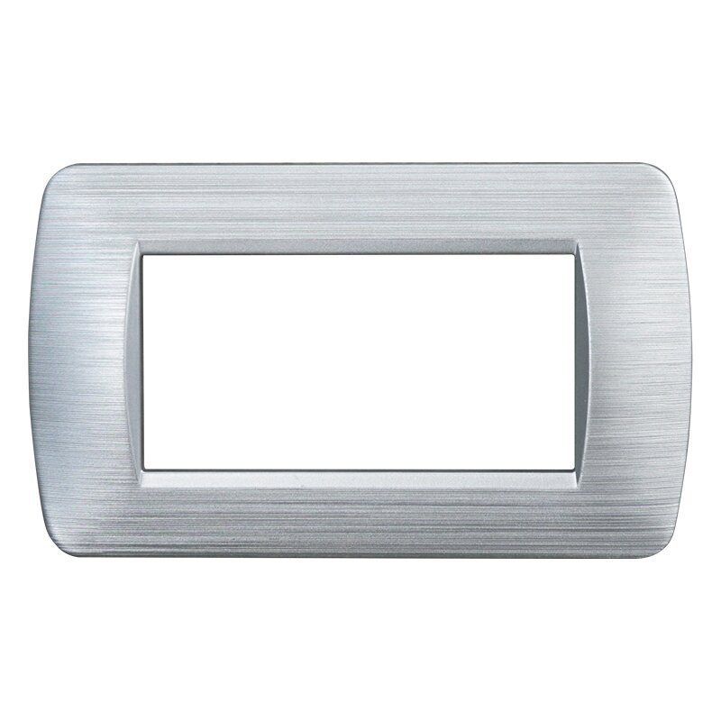 ETTROIT Placca Plastica Serie Space 4P Colore Silver Satinato Compatibile Con Bticino Living Light