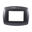 ETTROIT Placca Slim Serie Space 3P Colore Acciaio Scuro Compatibile Con Bticino Living Light