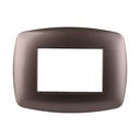 Placca Slim Serie Space 3P Colore Bronzo Compatibile Con Bticino Living Light