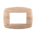 ETTROIT Placca Slim Serie Space 3P Colore Legno Chiaro Compatibile Con Bticino Living Light