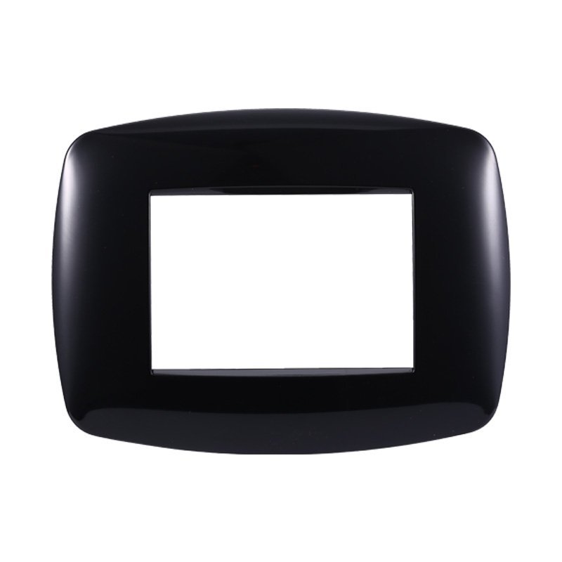 ETTROIT Placca Slim Serie Space 3P Colore Nero Compatibile Con Bticino Living Light