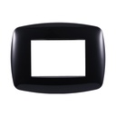 ETTROIT Placca Slim Serie Space 3P Colore Nero Compatibile Con Bticino Living Light