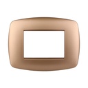 Placca Slim Serie Space 3P Colore Oro Compatibile Con Bticino Living Light