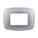 ETTROIT Placca Slim Serie Space 3P Colore Silver Compatibile Con Bticino Living Light