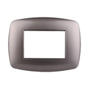 ETTROIT Placca Slim Serie Space 3P Colore Titanio Compatibile Con Bticino Living Light