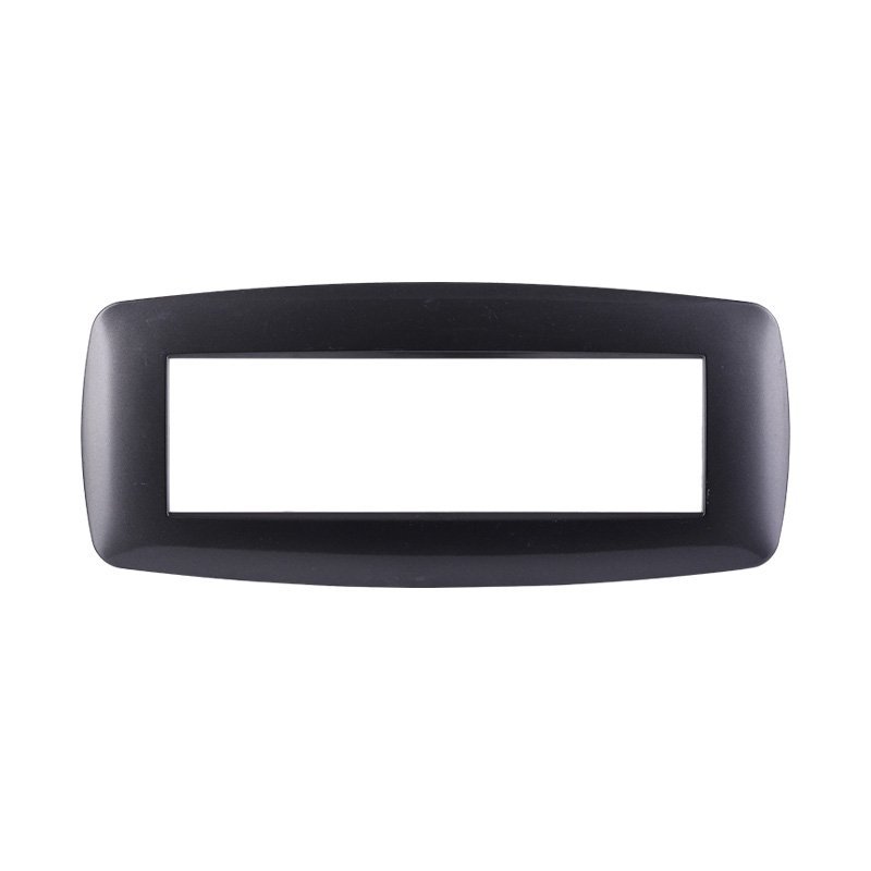 ETTROIT Placca Slim Serie Space 7P Colore Acciaio Scuro Compatibile Con Bticino Living Light