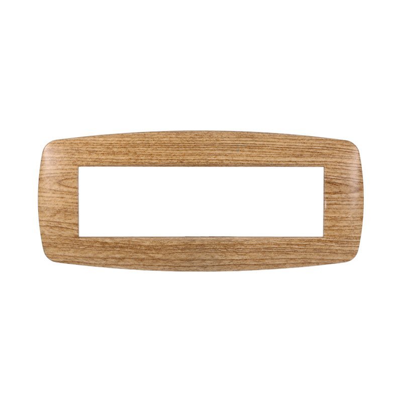 Placca Slim Serie Space 7P Colore Legno Scuro Compatibile Con Bticino Living Light