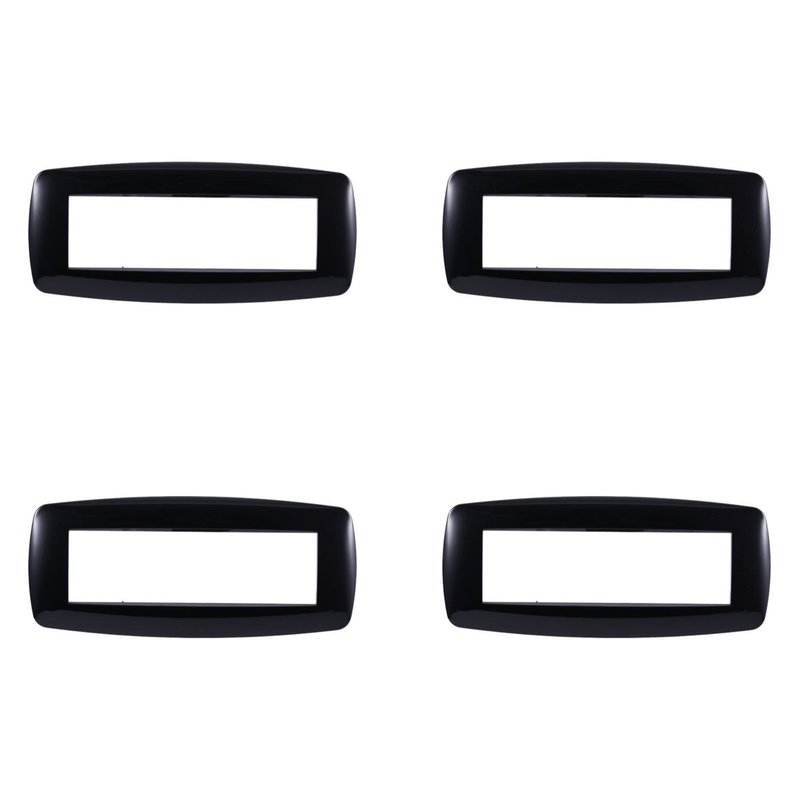 ETTROIT Placca Slim Serie Space 7P Colore Nero Compatibile Con Bticino Living Light