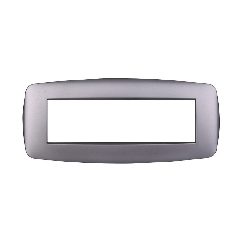 Placca Slim Serie Space 7P Colore Silver Compatibile Con Bticino Living Light