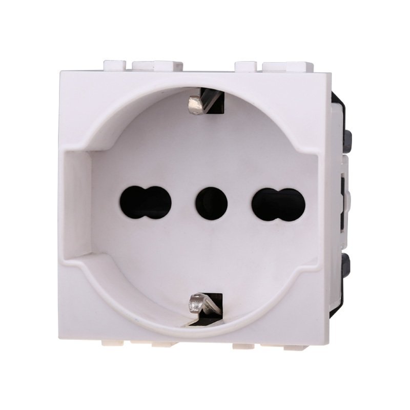 ETTROIT Presa Schuko 2P+T 16A Colore BIANCO Compatibile Con Bticino Living Light