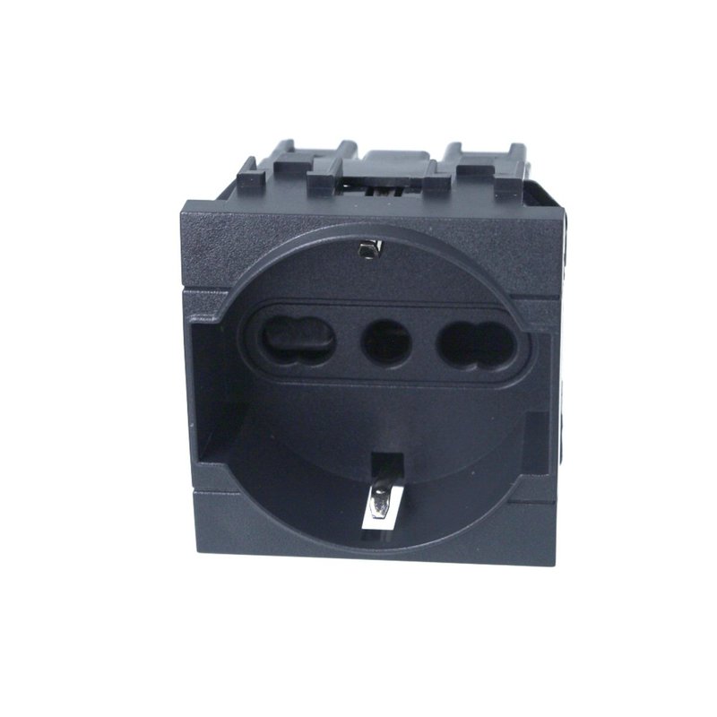 Presa Schuko 2P+T 16A Colore Nero Compatibile Con Bticino Living International