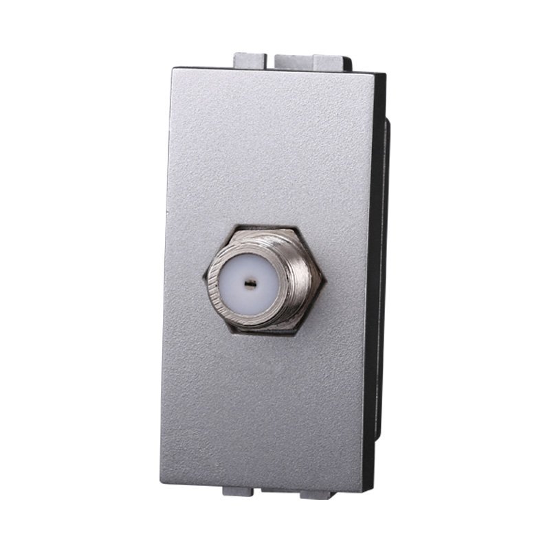 ETTROIT Presa TV SAT A Vite Satellitare Tipo F Colore GRIGIO Compatibile Con Bticino Living International