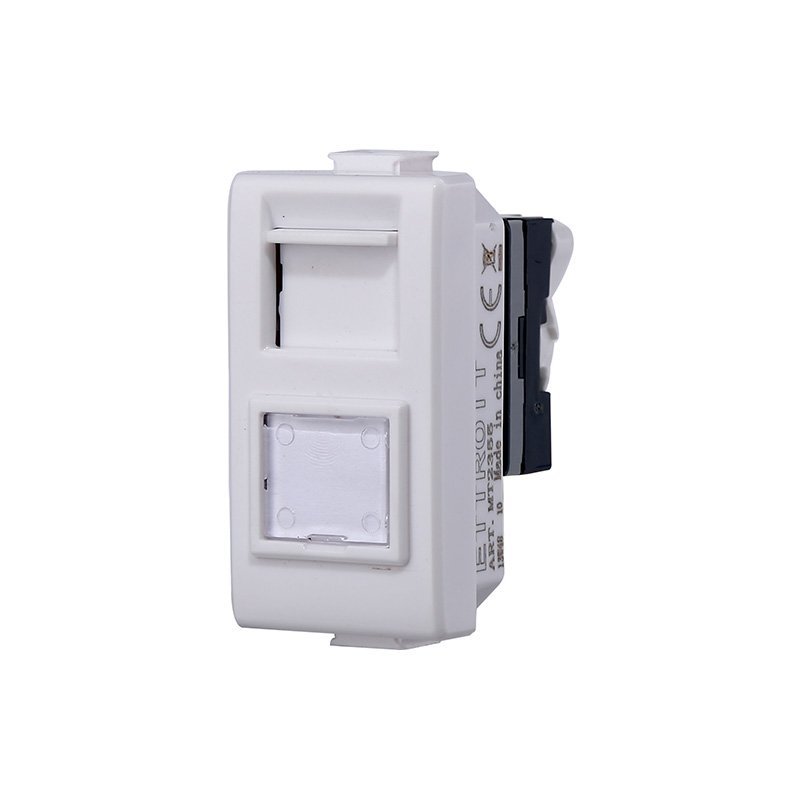 ETTROIT Connettore Rete Presa Dati RJ45 CAT5E Colore Bianco Compatibile Con Bticino Matix