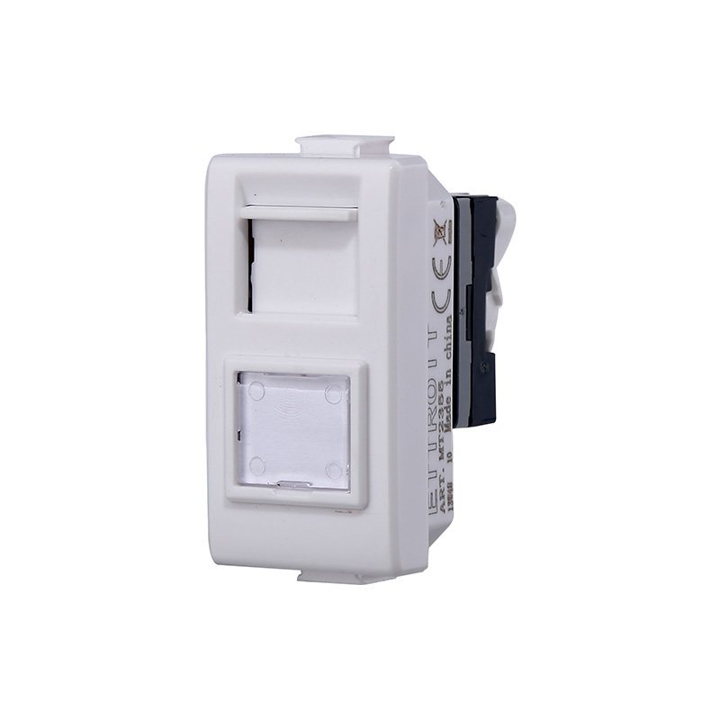 Connettore Rete Presa Dati RJ45 CAT6 Colore Bianco Compatibile Con Bticino Matix