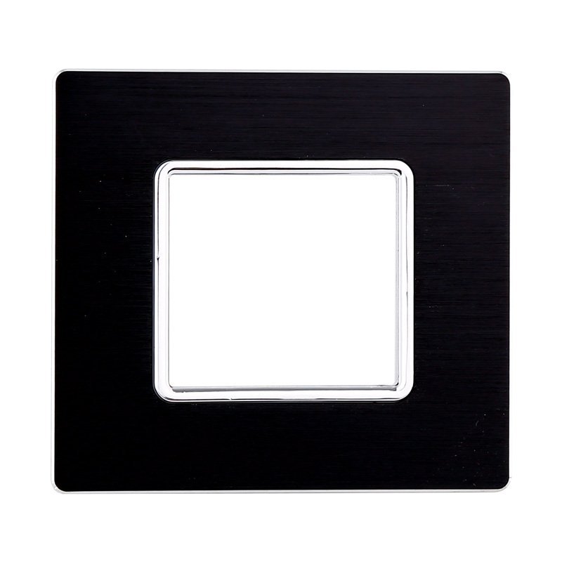 ETTROIT Placca In Alluminio Serie Solar 2P Colore Nero Compatibile Con Bticino Matix