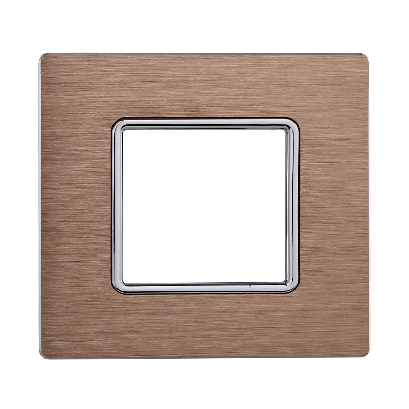 ETTROIT Placca In Alluminio Serie Solar 2P Colore Oro Compatibile Con Bticino Matix