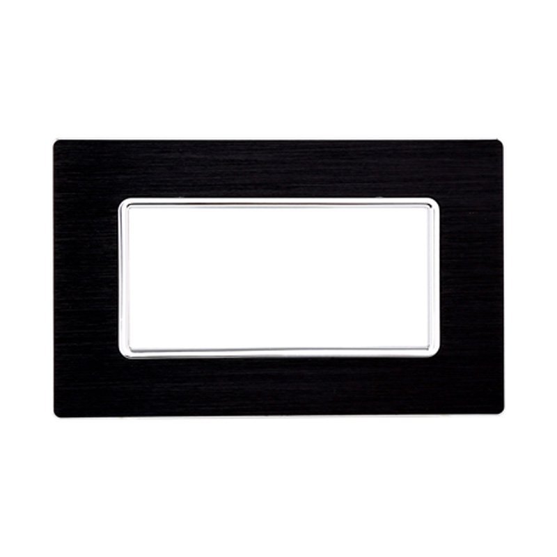 Placca In Alluminio Serie Solar 4P Colore Nero Compatibile Con Bticino Matix