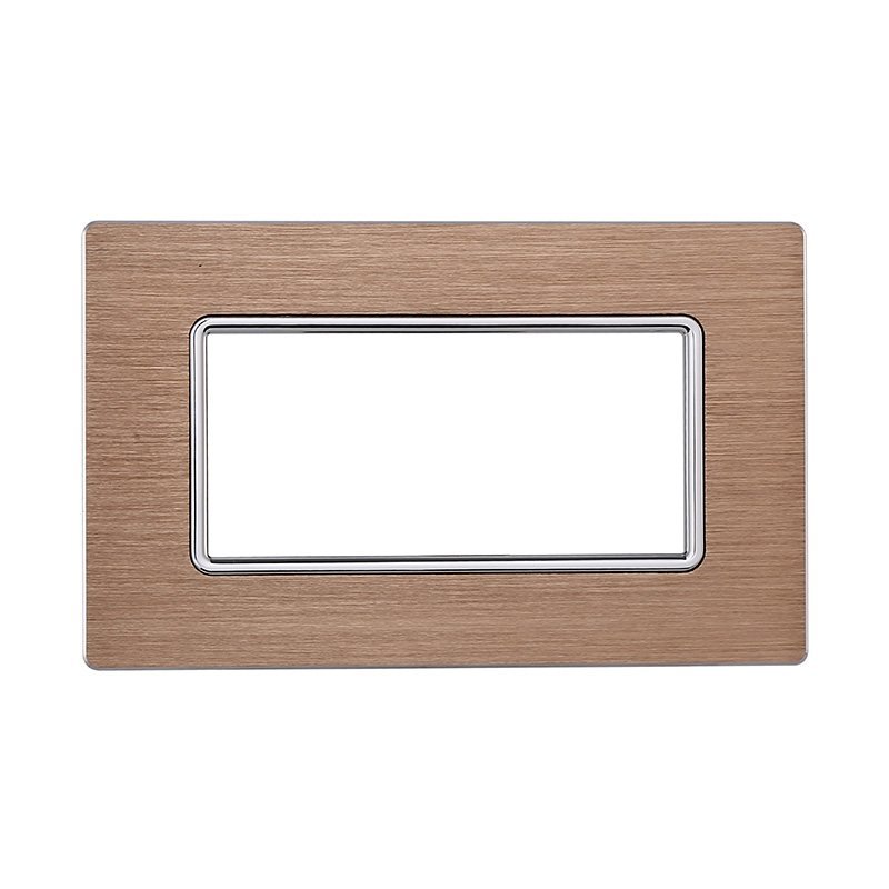 ETTROIT Placca In Alluminio Serie Solar 4P Colore Oro Compatibile Con Bticino Matix