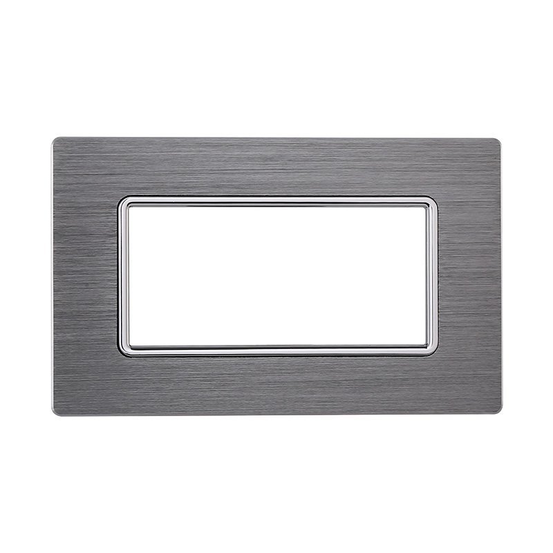 Placca In Alluminio Serie Solar 4P Colore Silver Compatibile Con Bticino Matix