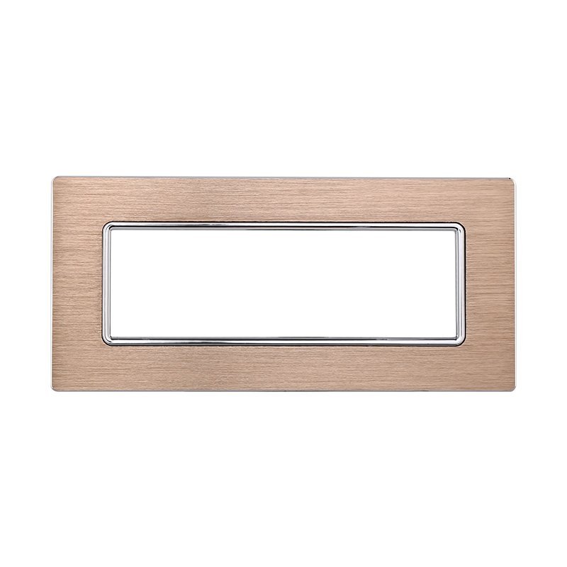 ETTROIT Placca In Alluminio Serie Solar 6P Colore Oro Compatibile Con Bticino Matix