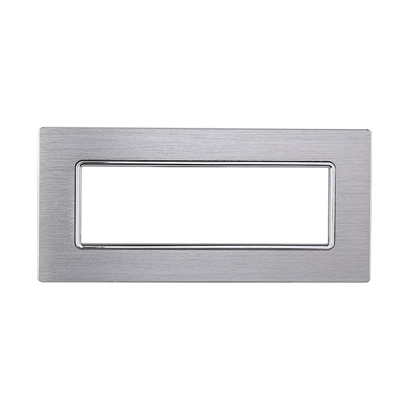 Placca In Alluminio Serie Solar 6P Colore Silver Lucido Compatibile Con Bticino Matix