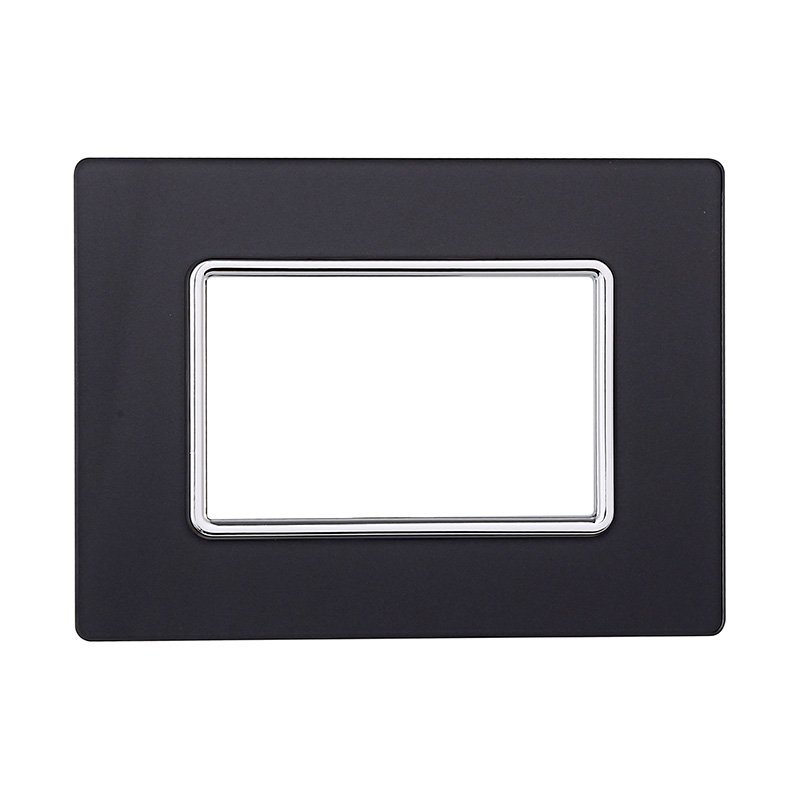 ETTROIT Placca In Vetro Serie Solar 3P Colore Acciaio Scuro Compatibile Con Bticino Matix